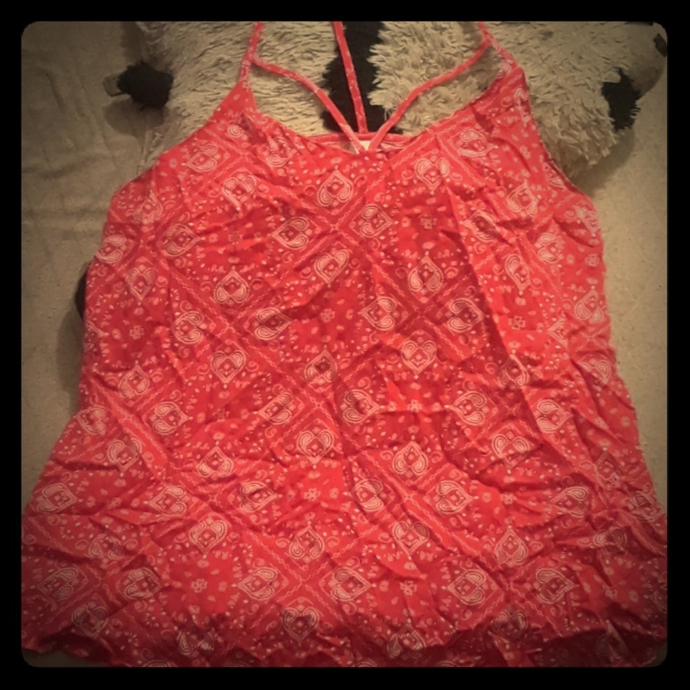 Red bandana style top